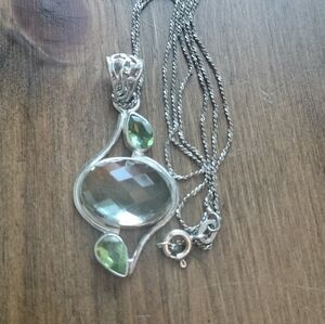 Vintage Sterling 925 Spinel Necklace